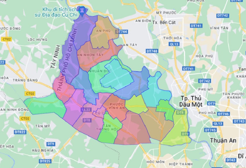 bản đồ quận huyện thuộc Tp.hcm